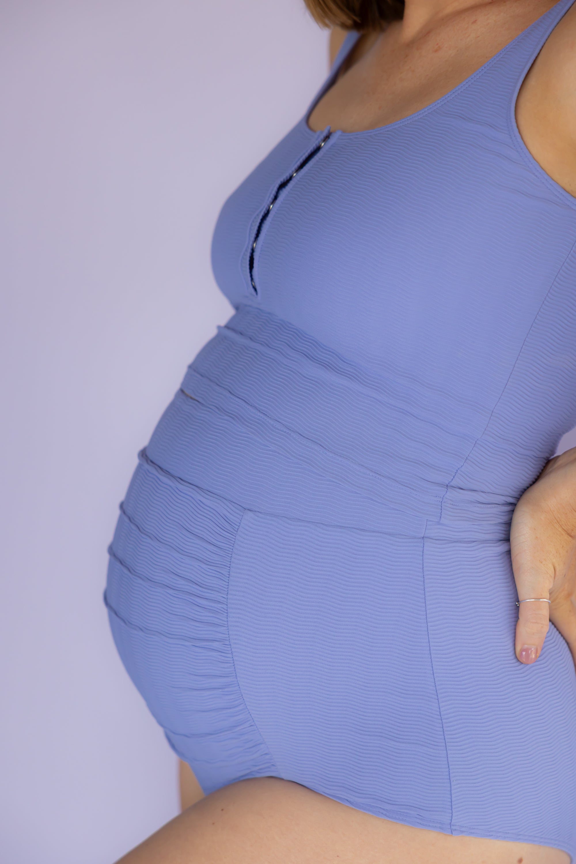 Ruched High Waisted Bottoms Cornflower (Textured Fabric)