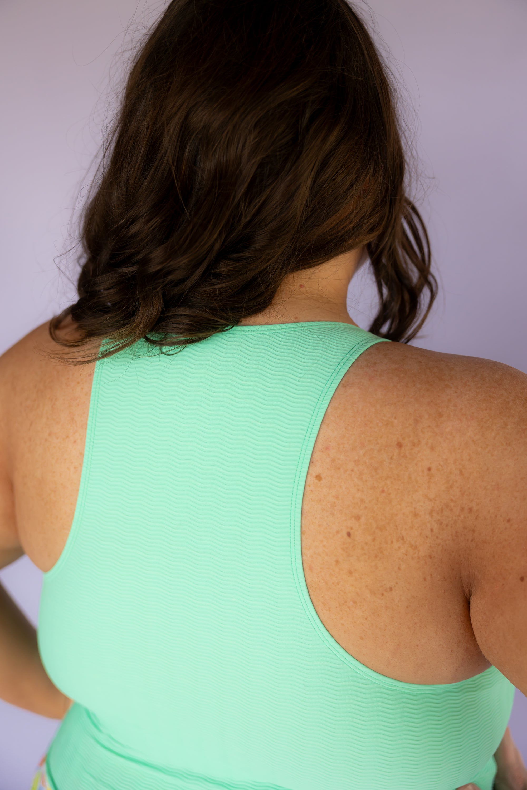 Racer Back Top Seafoam (Textured Fabric)