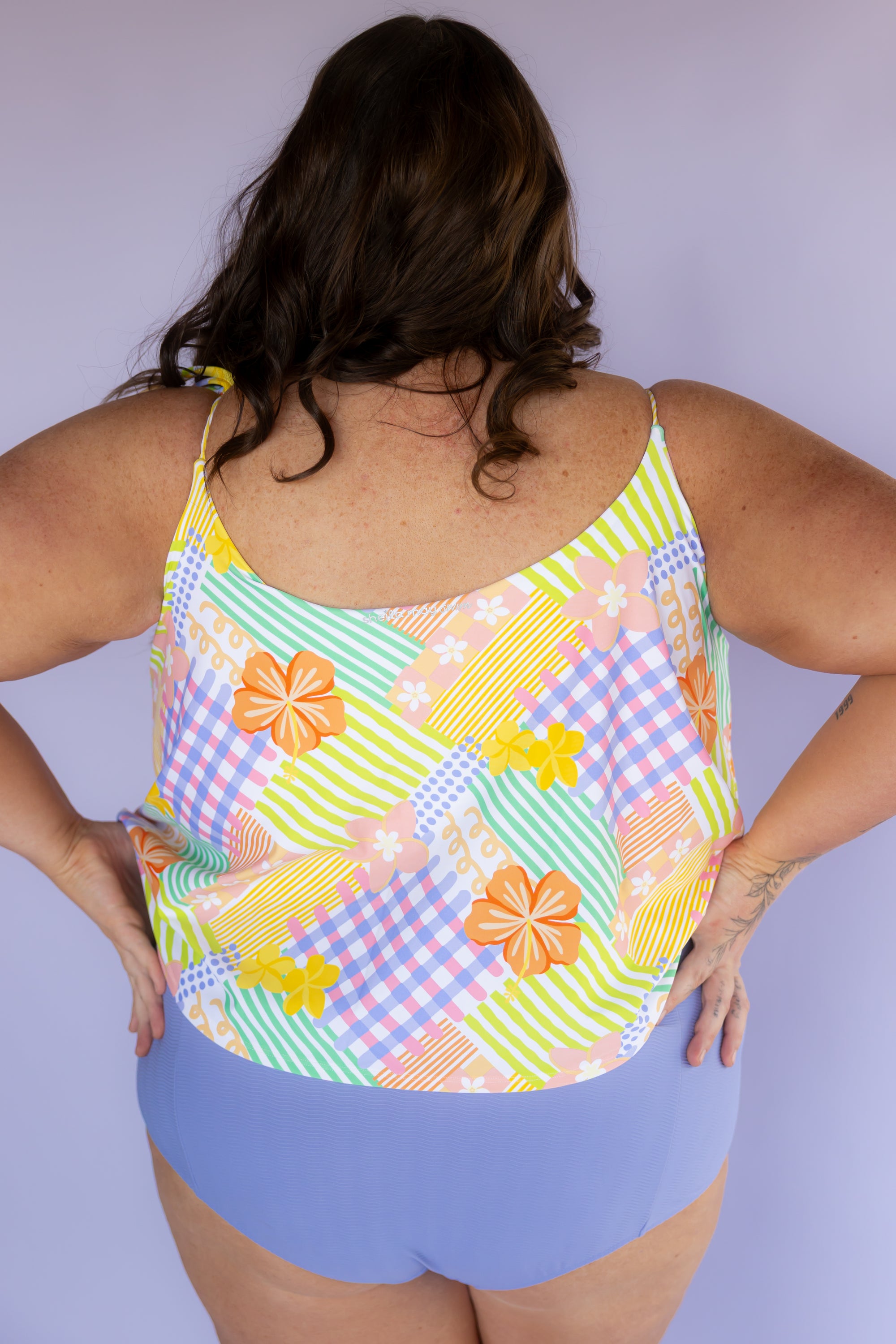 High Waisted Bottoms Cornflower (Textured Fabric)