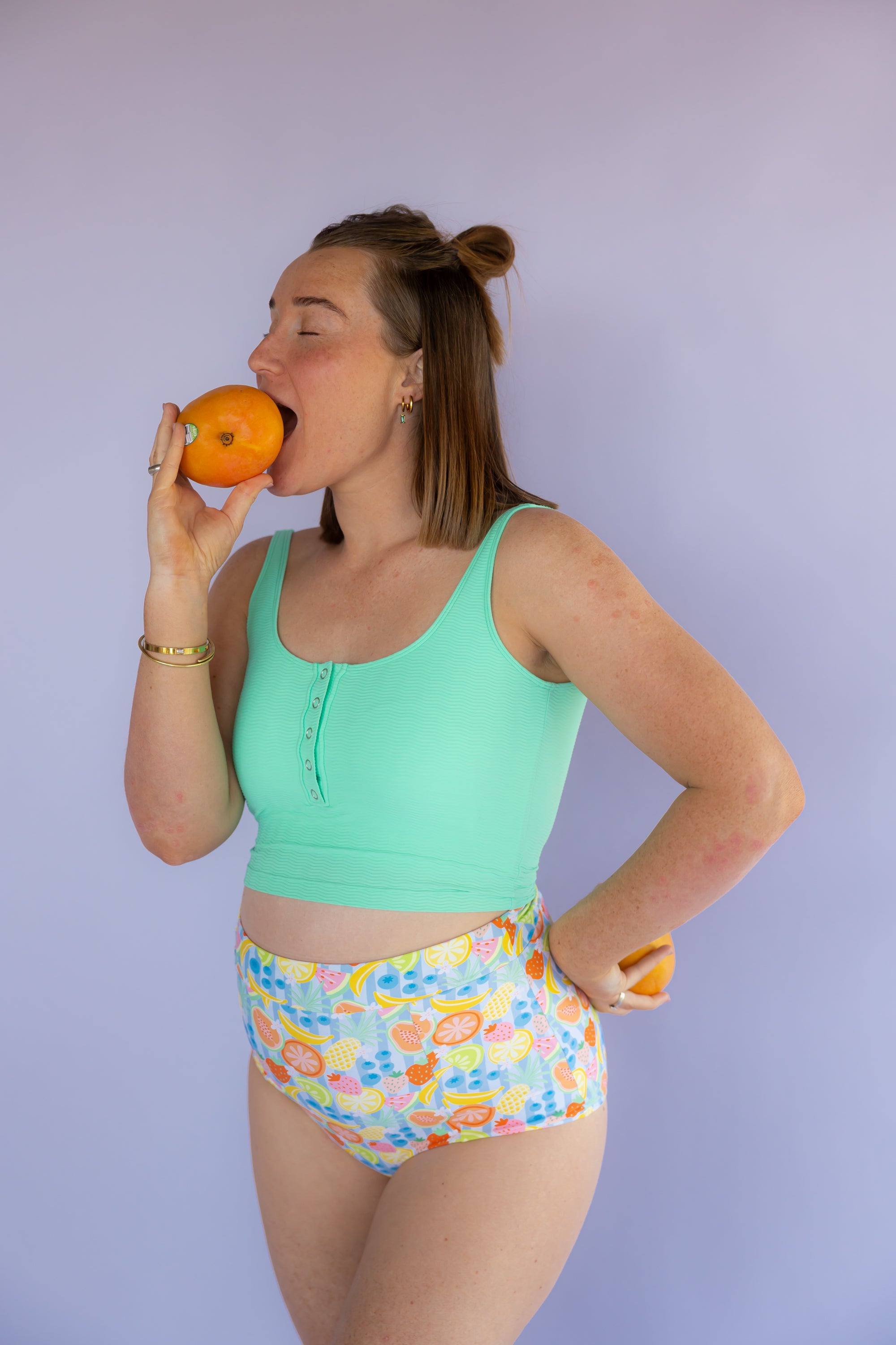 Snap It Up Top Seafoam (Textured Fabric)