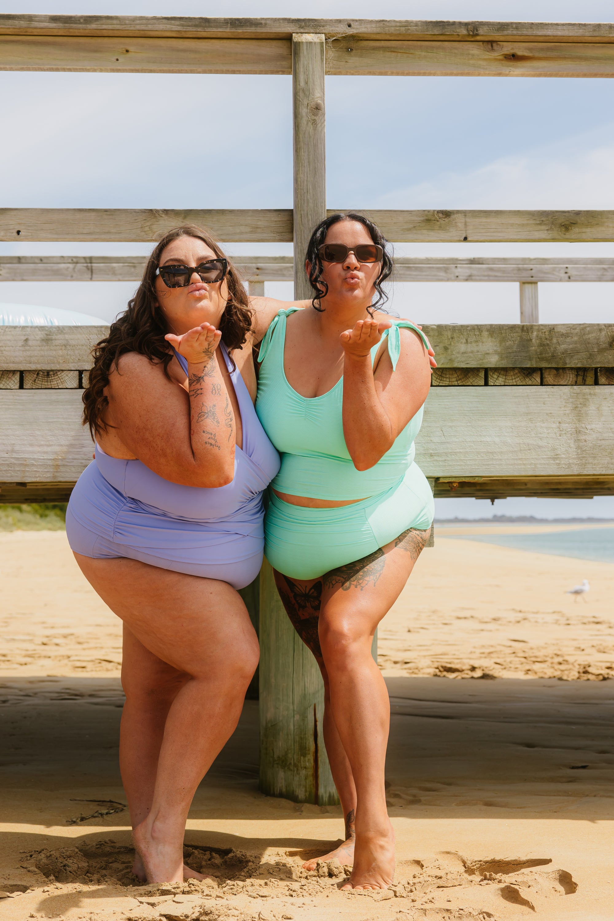 Shoulder Tie Top Seafoam (Textured Fabric)