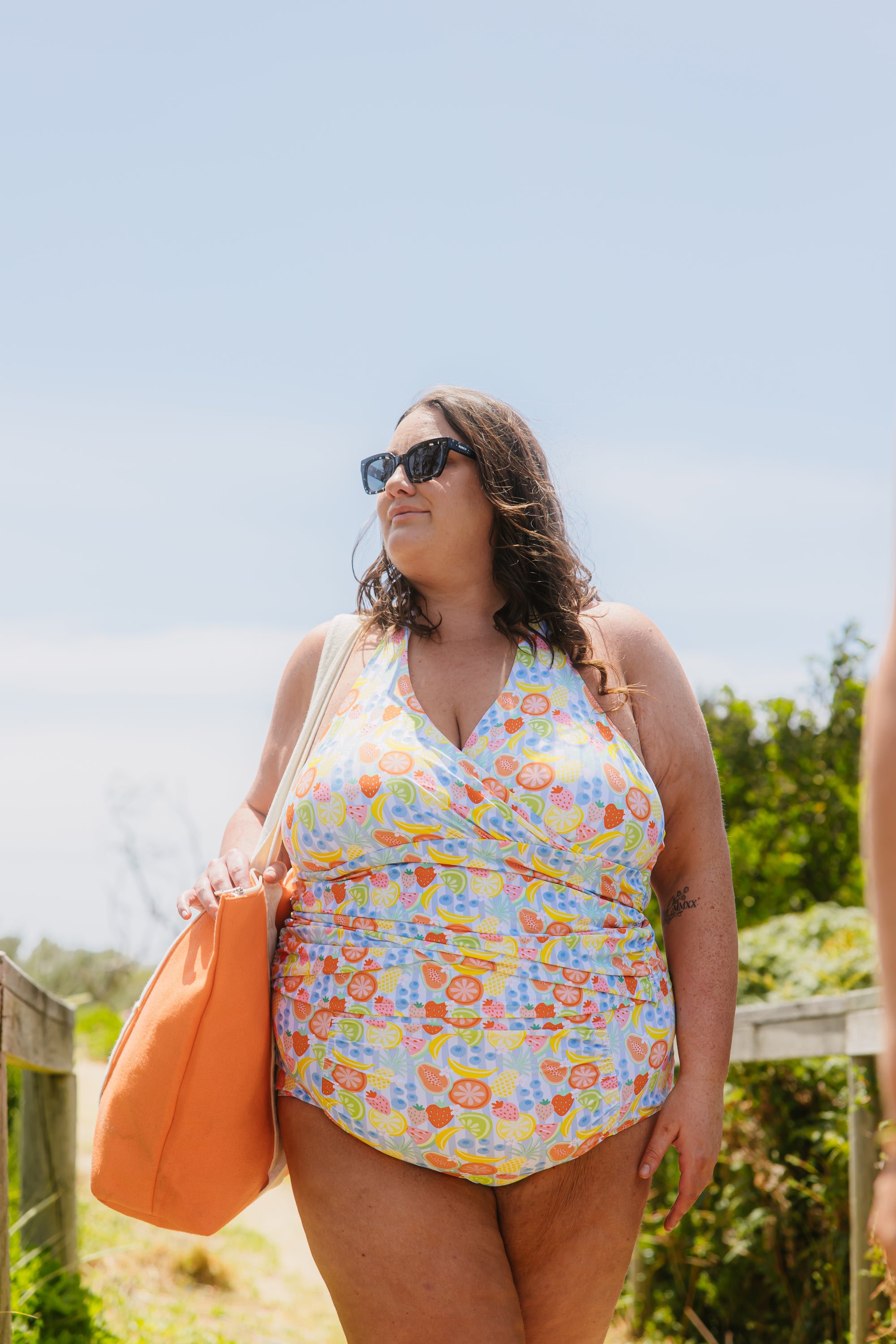 Criss-Cross Halter Top Fruit Fiesta