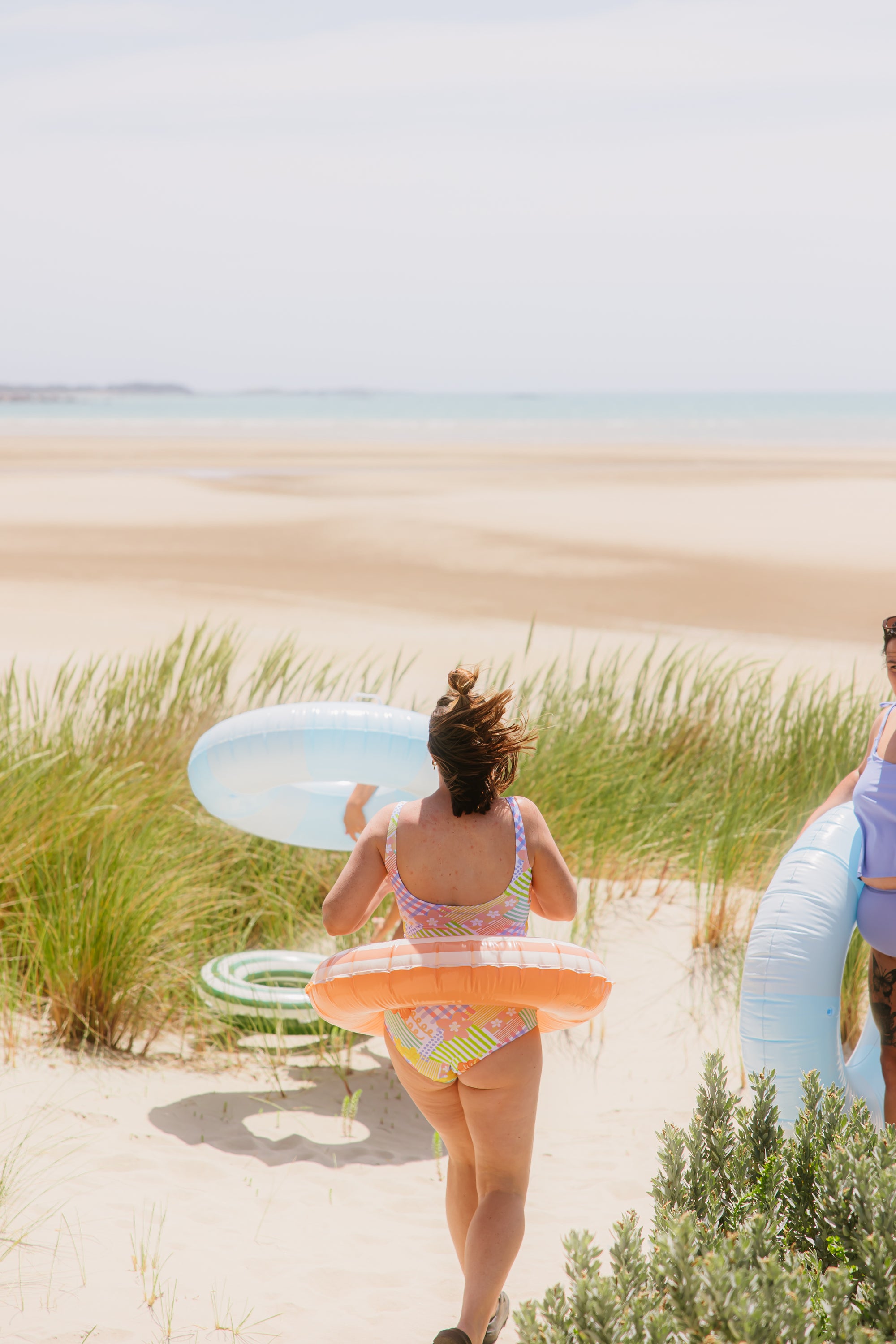 Ruched High Waisted Bottoms Tropical Patch