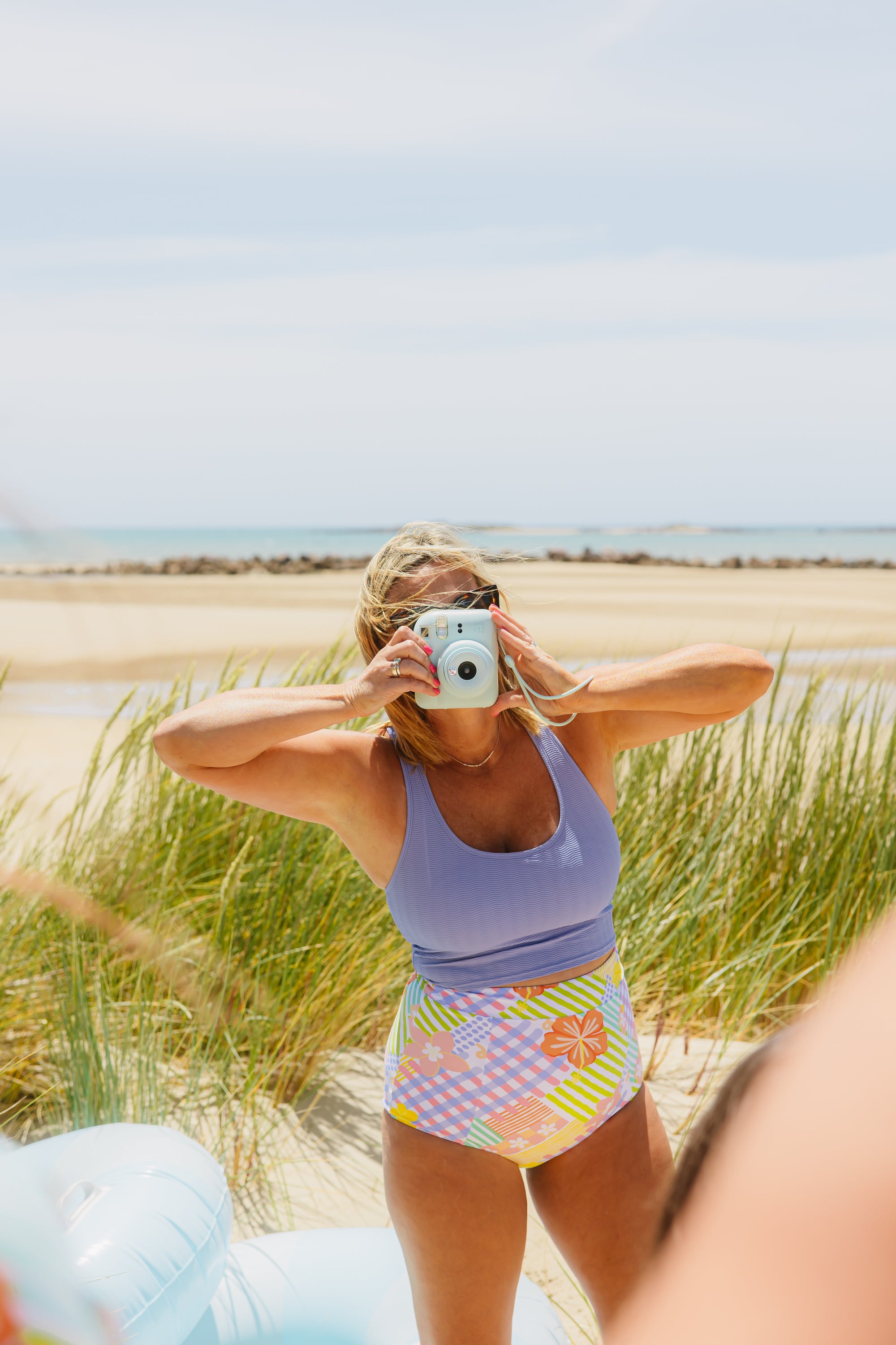 High Waisted Bottoms Tropical Patch