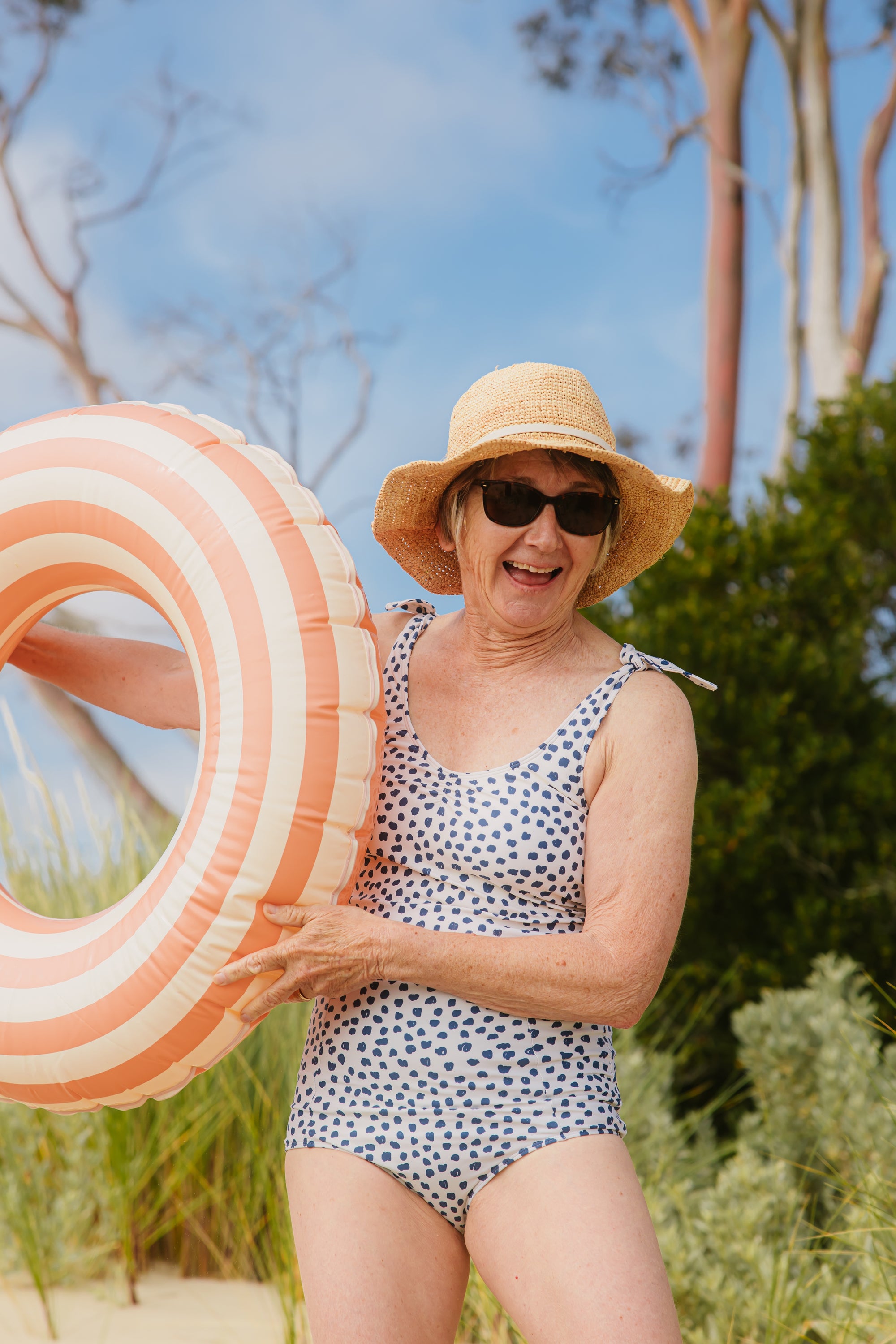 Shoulder Tie Top Scribble Dots