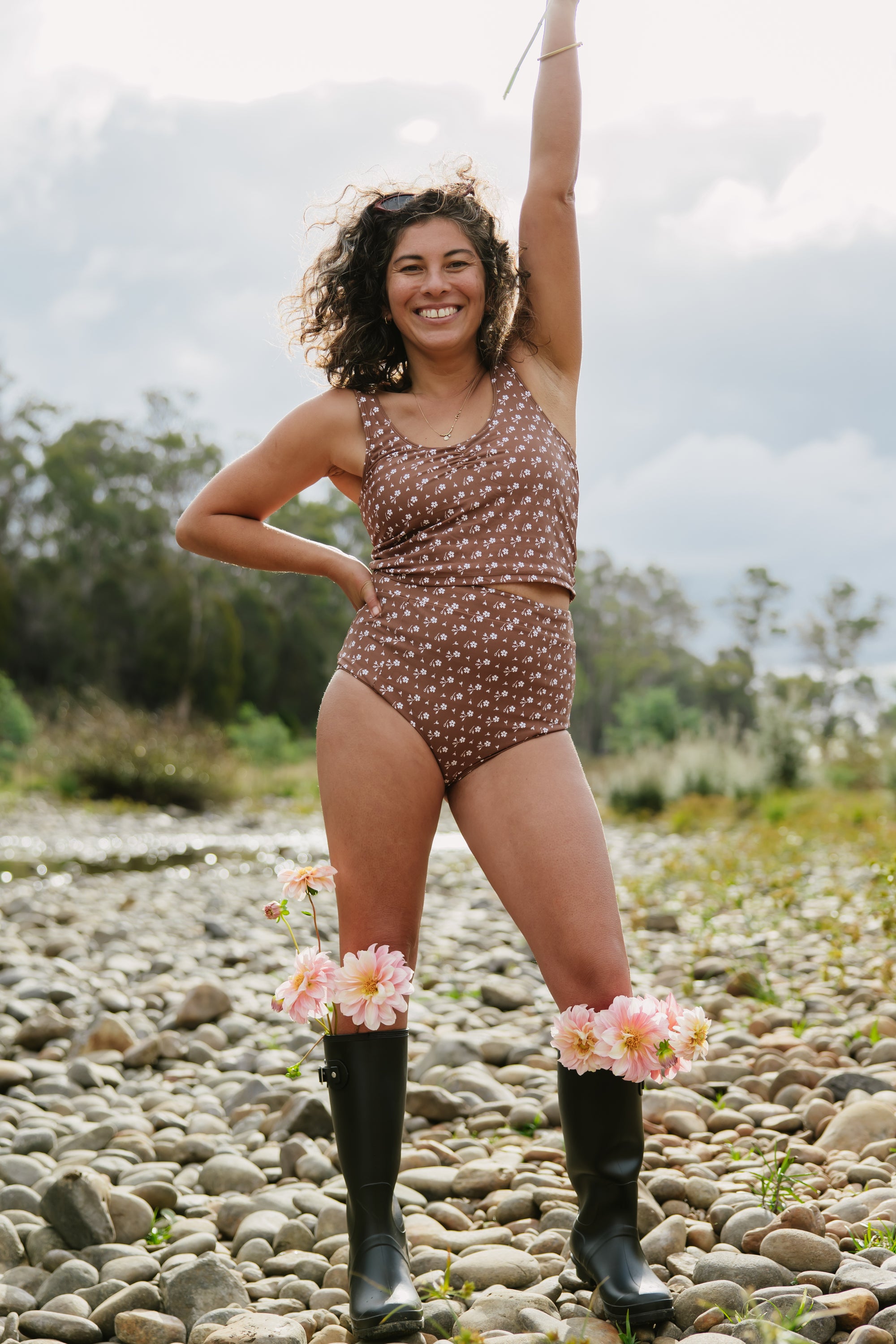 High Waisted Bottoms Cocoa Ditzy