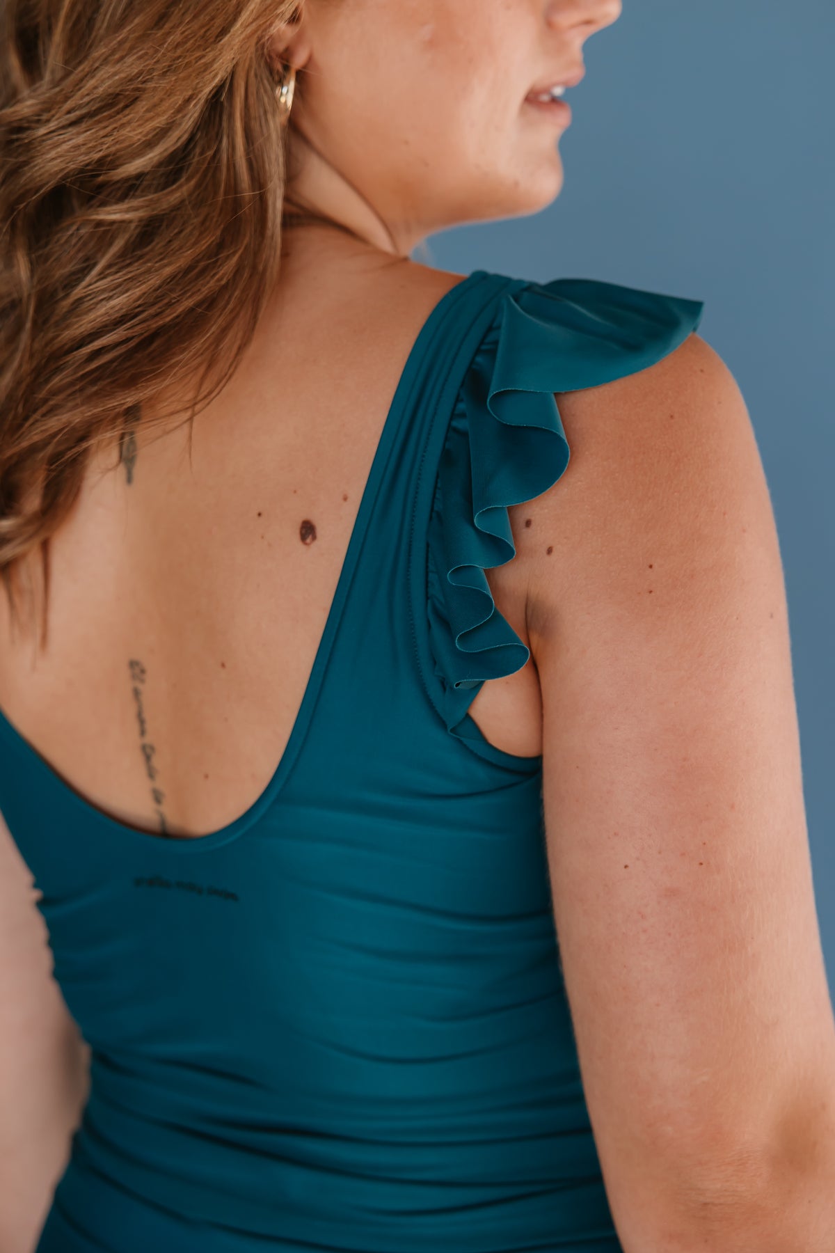 Pre-Order: Frill Shoulder Tank Peacock