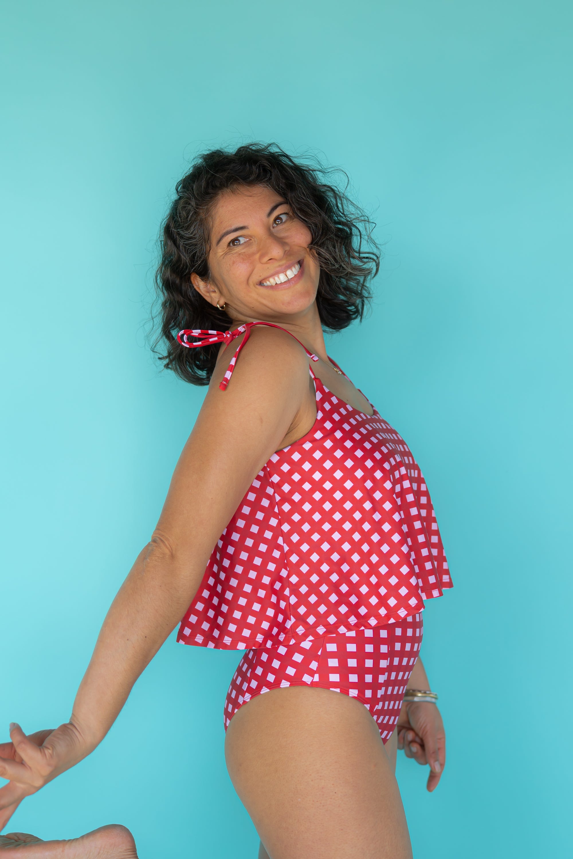 High Cut Bottoms Watermelon Check