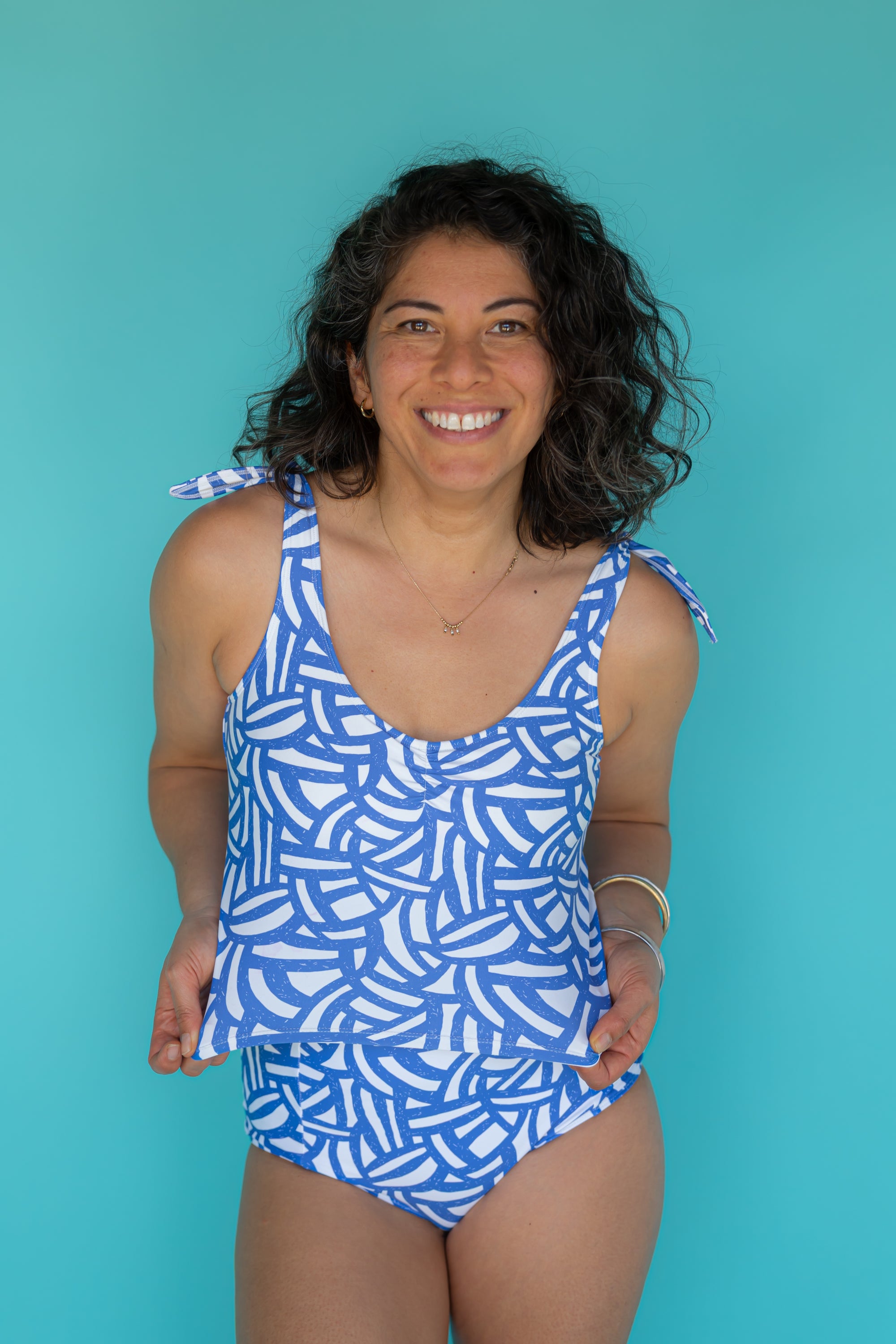 Shoulder Tie Top Stripe Delight