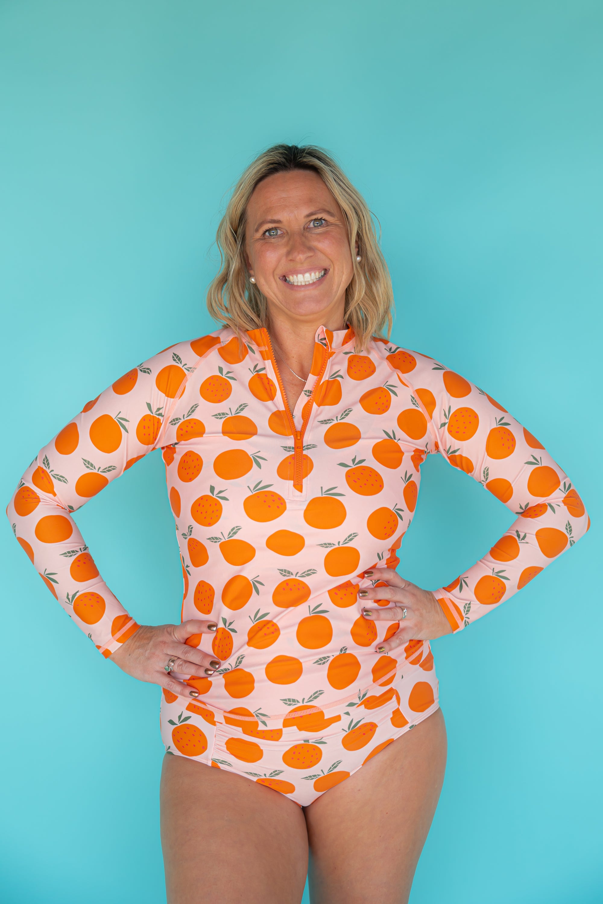 Ruched High Waisted Bottoms Oranges