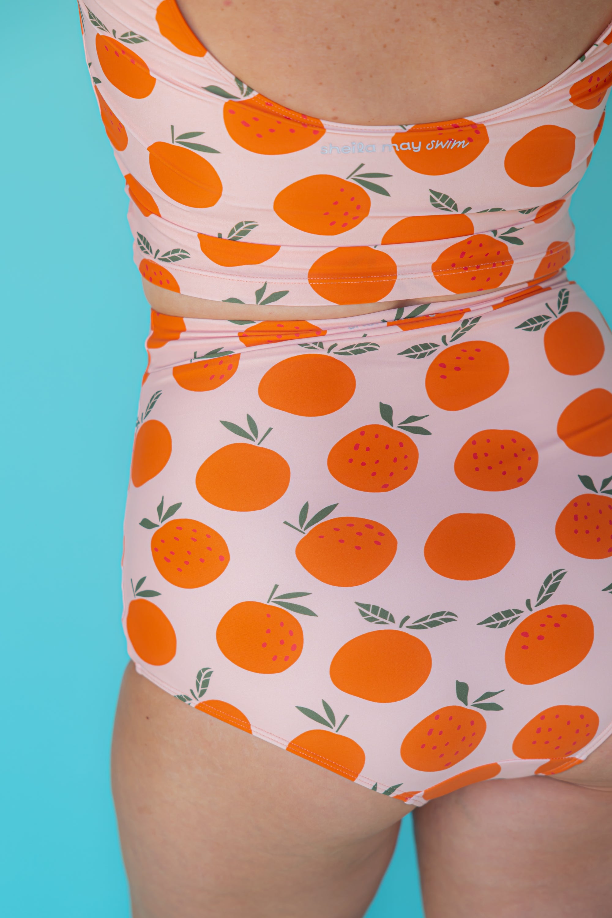 Ruched High Waisted Bottoms Oranges