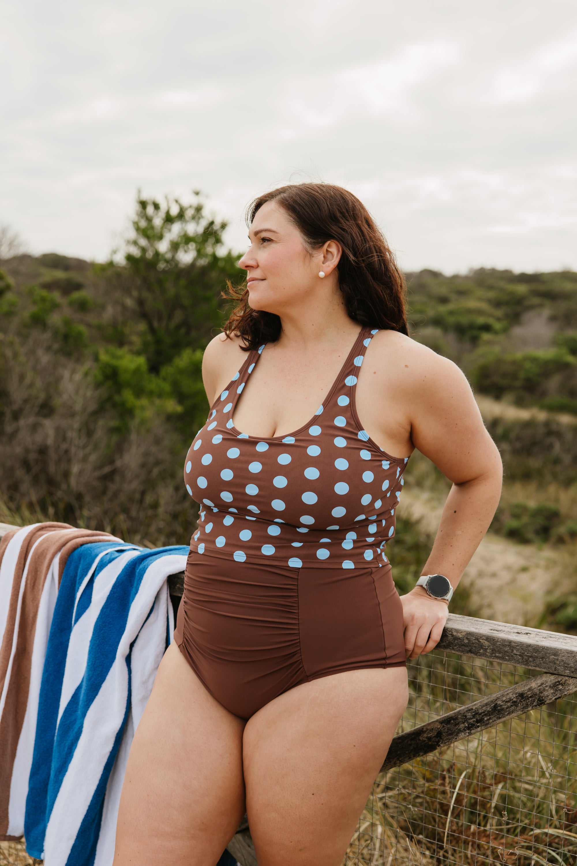 PRE-ORDER: Ruched High Waisted Bottoms Chestnut