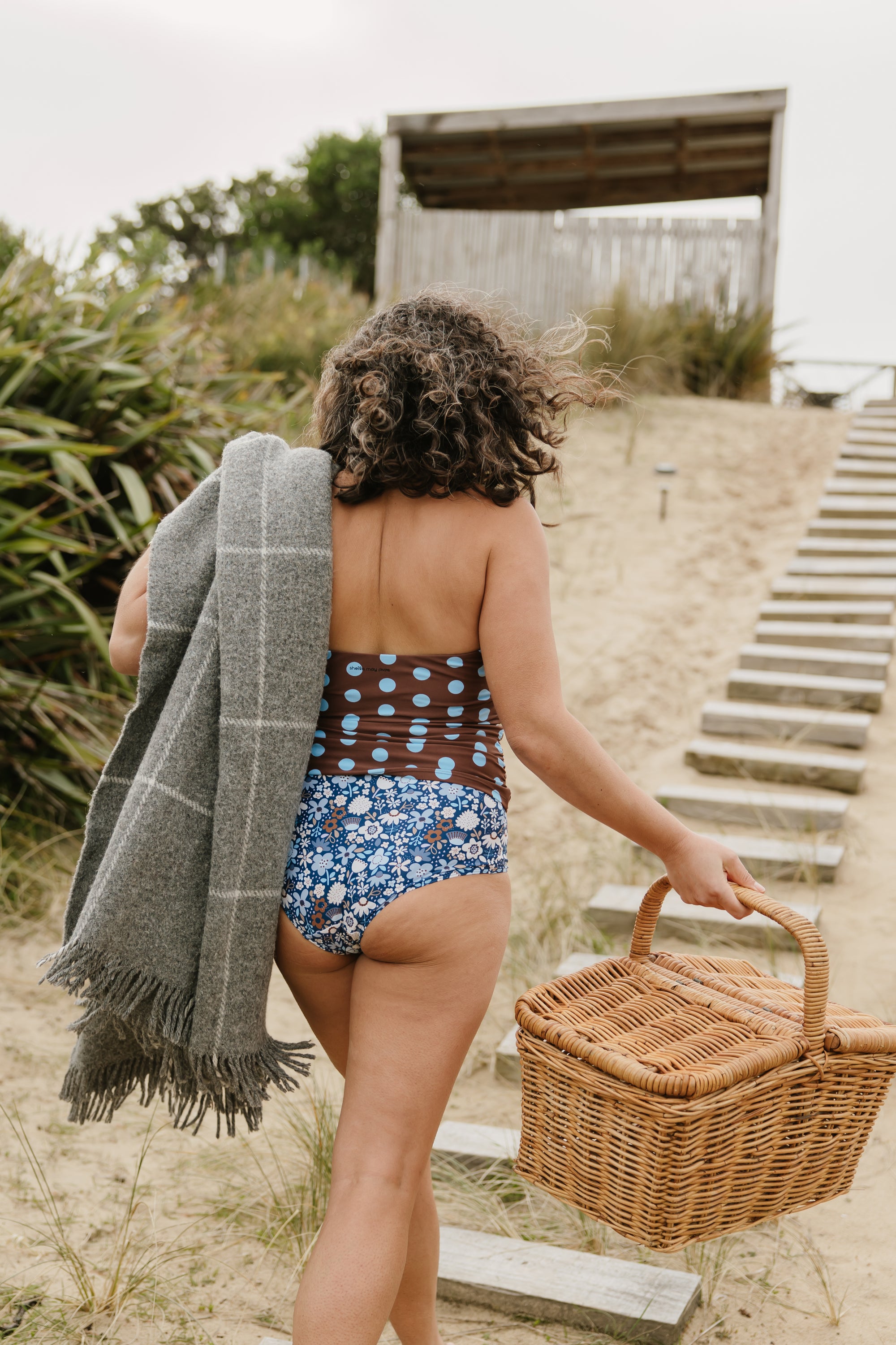 PRE-ORDER: Ruched High Waisted Bottoms Indigo Posy