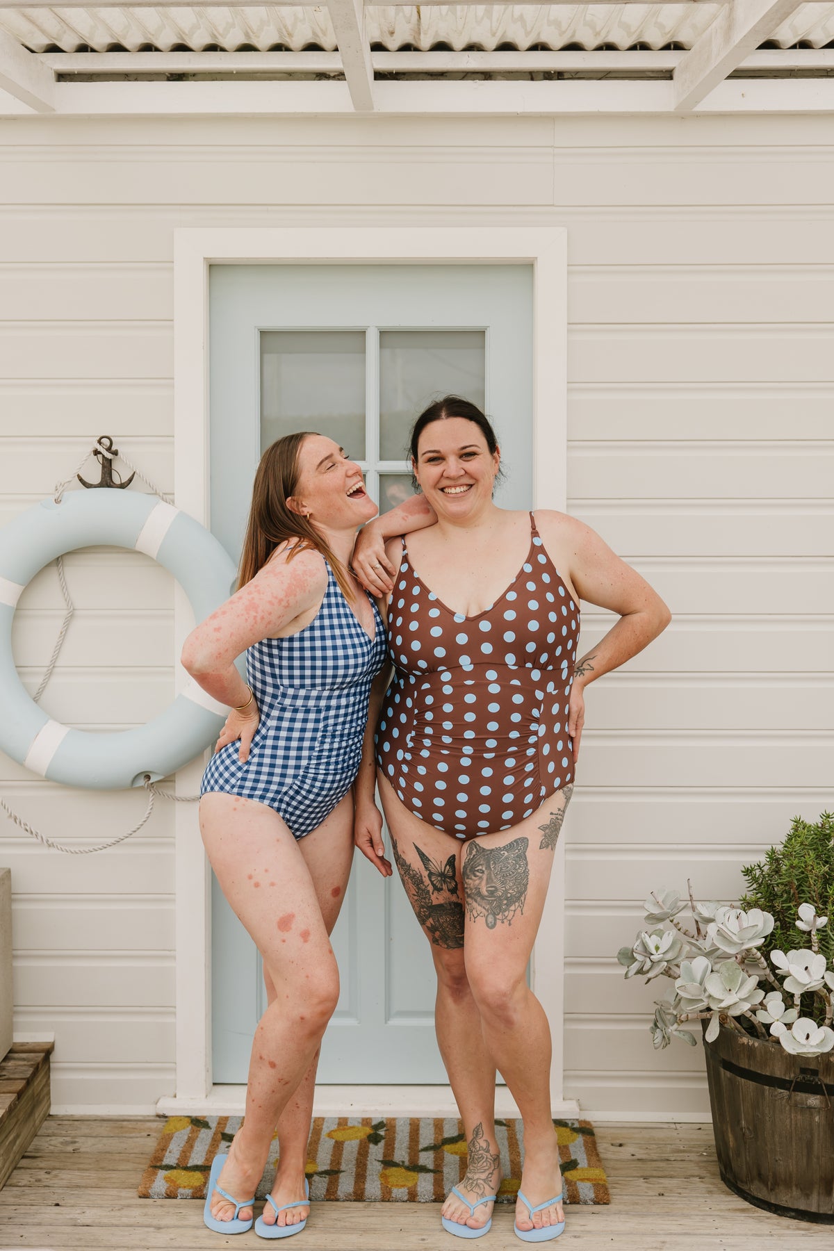 PRE-ORDER: Ruched One Piece Blueberry Check