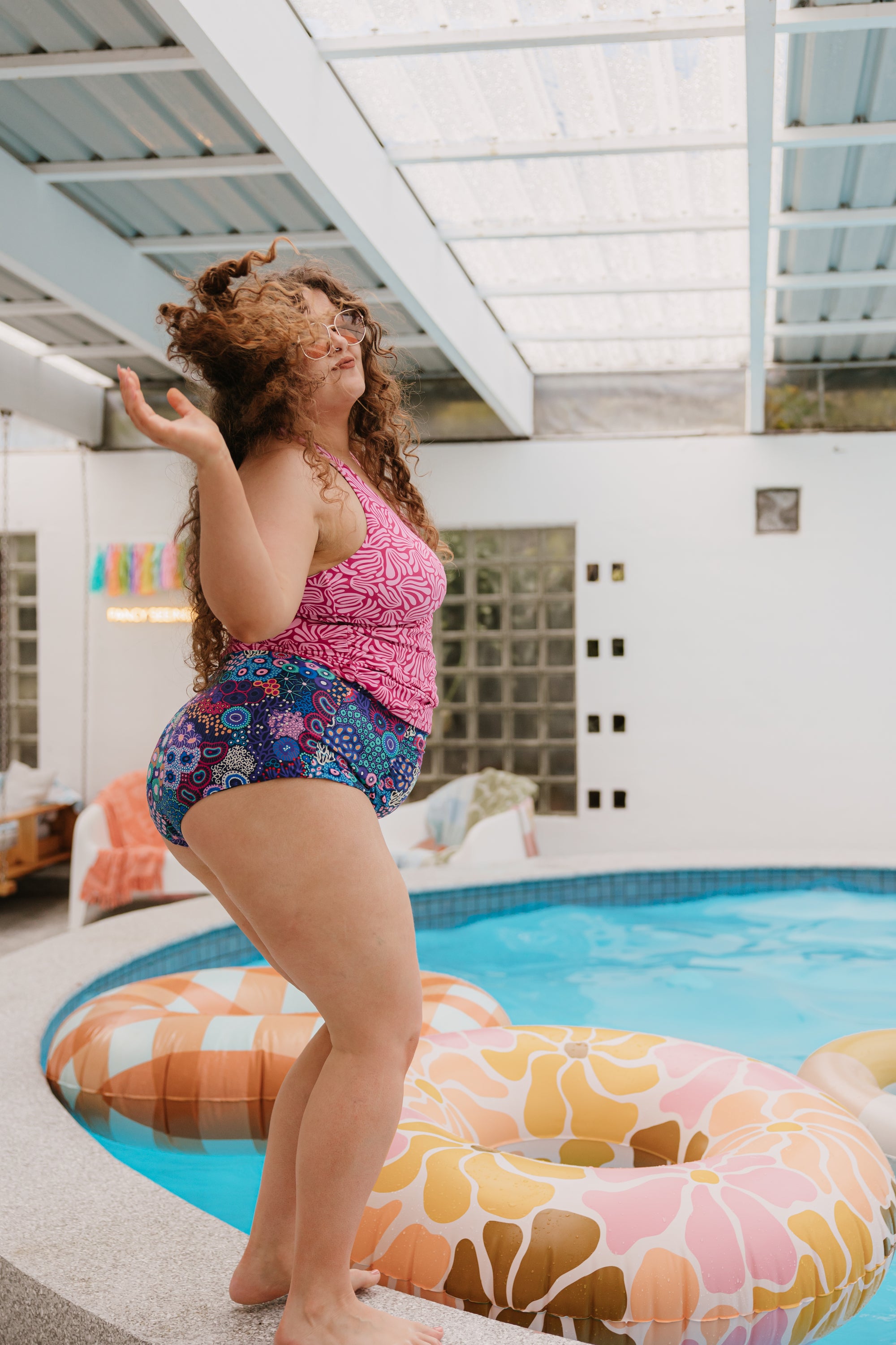 Ruched High Waisted Bottoms Ocean Jewels