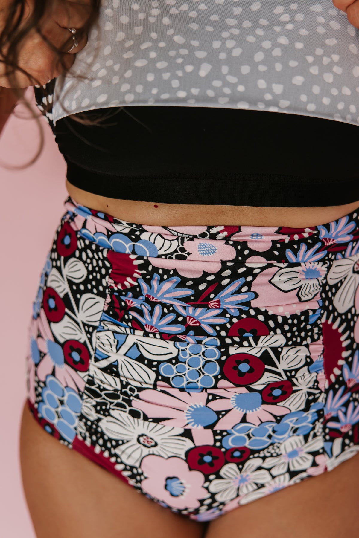 Pre-Order: Ruched High Waisted Bottoms Velvet Meadow