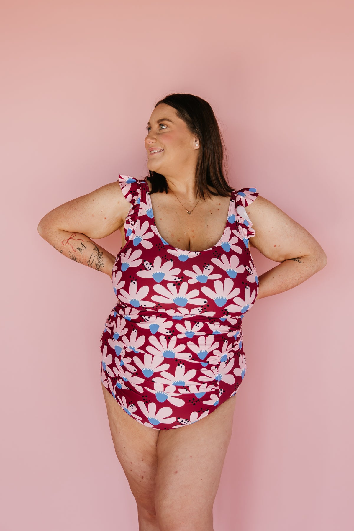 Pre-Order: Frill Shoulder Tank Coneflower