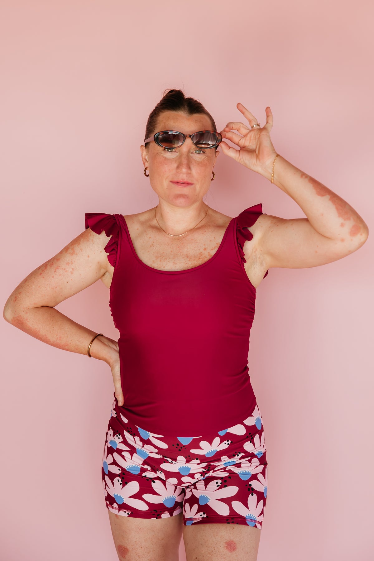 Pre-Order: Frill Shoulder Tank Cherry