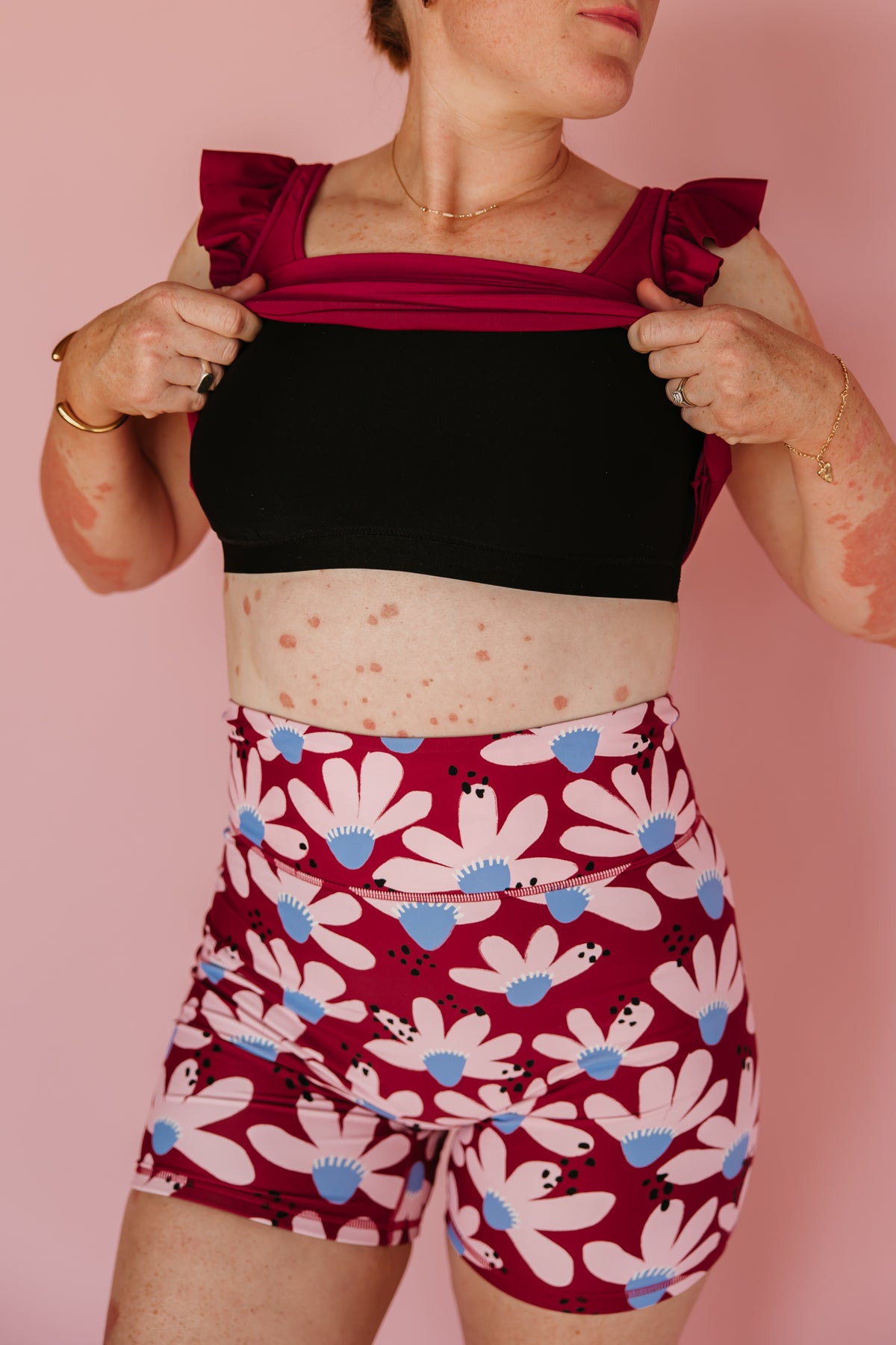 Pre-Order: Frill Shoulder Tank Cherry