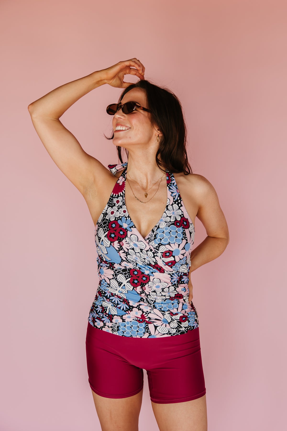 Pre-Order: Criss-Cross Halter Top Velvet Meadow