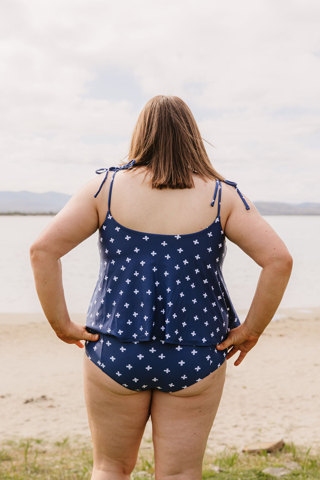 High Waisted Bottoms Navy Plus