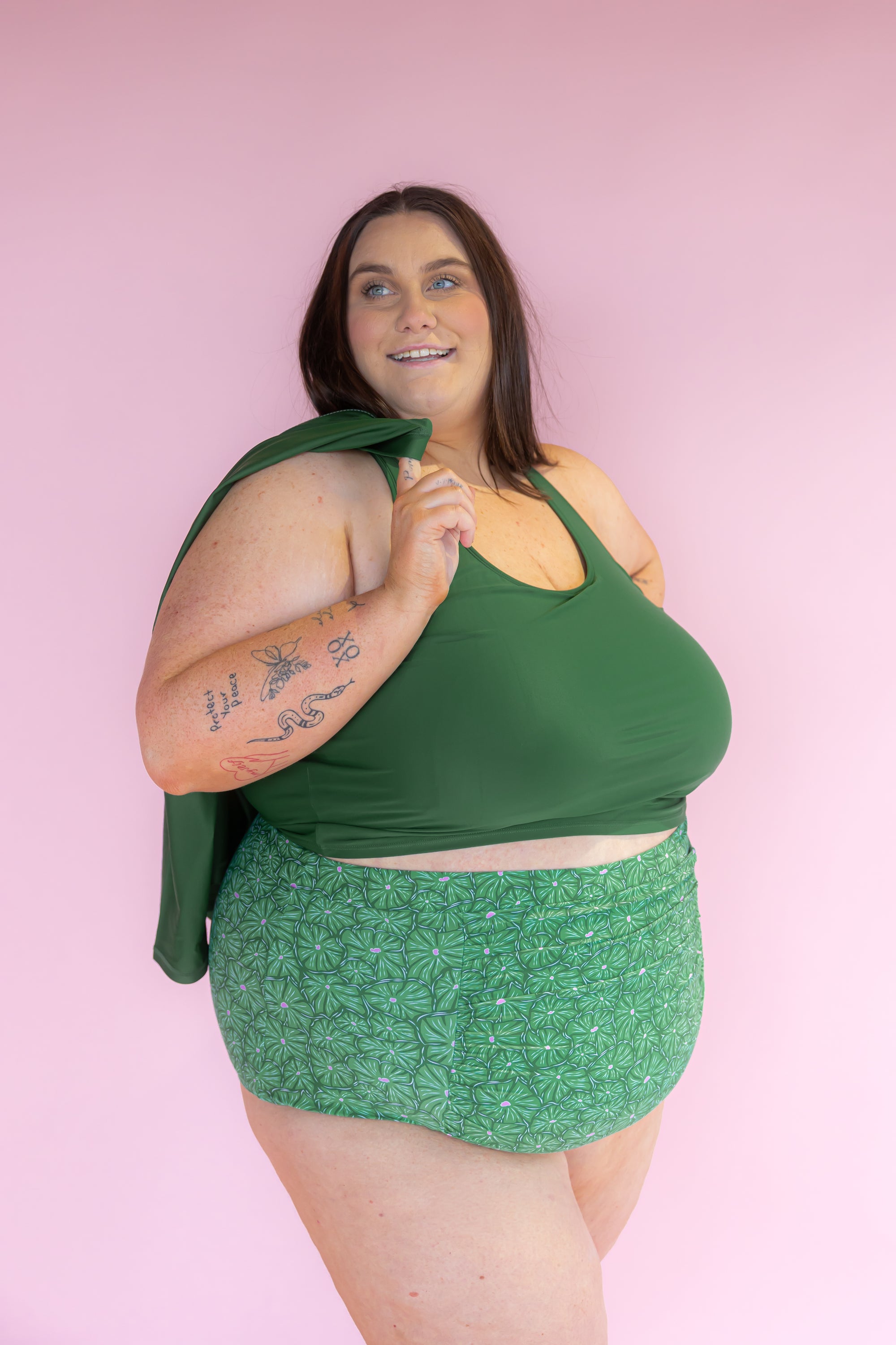 Ruched High Waisted Bottoms Swirlflower
