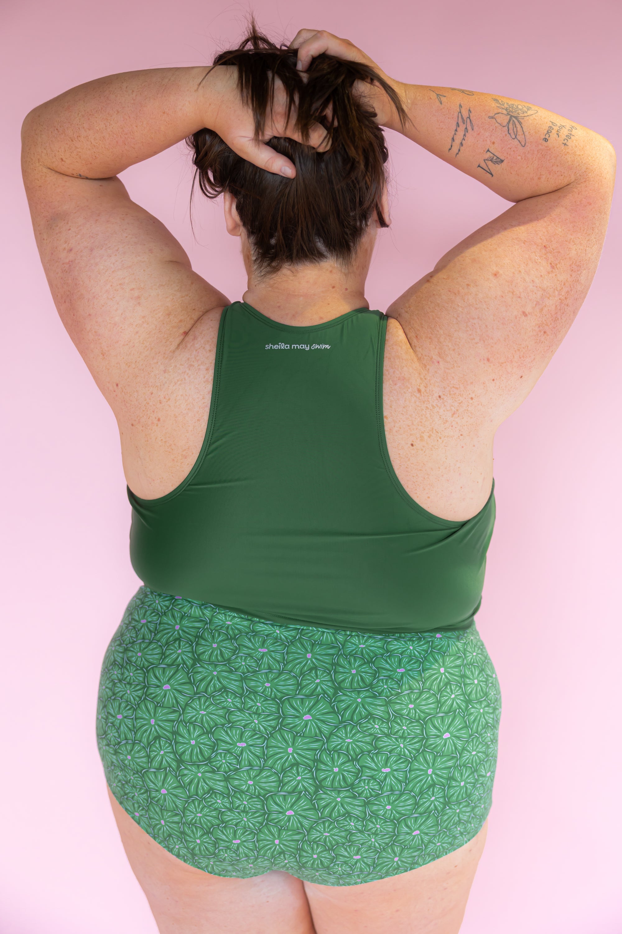 Ruched High Waisted Bottoms Swirlflower