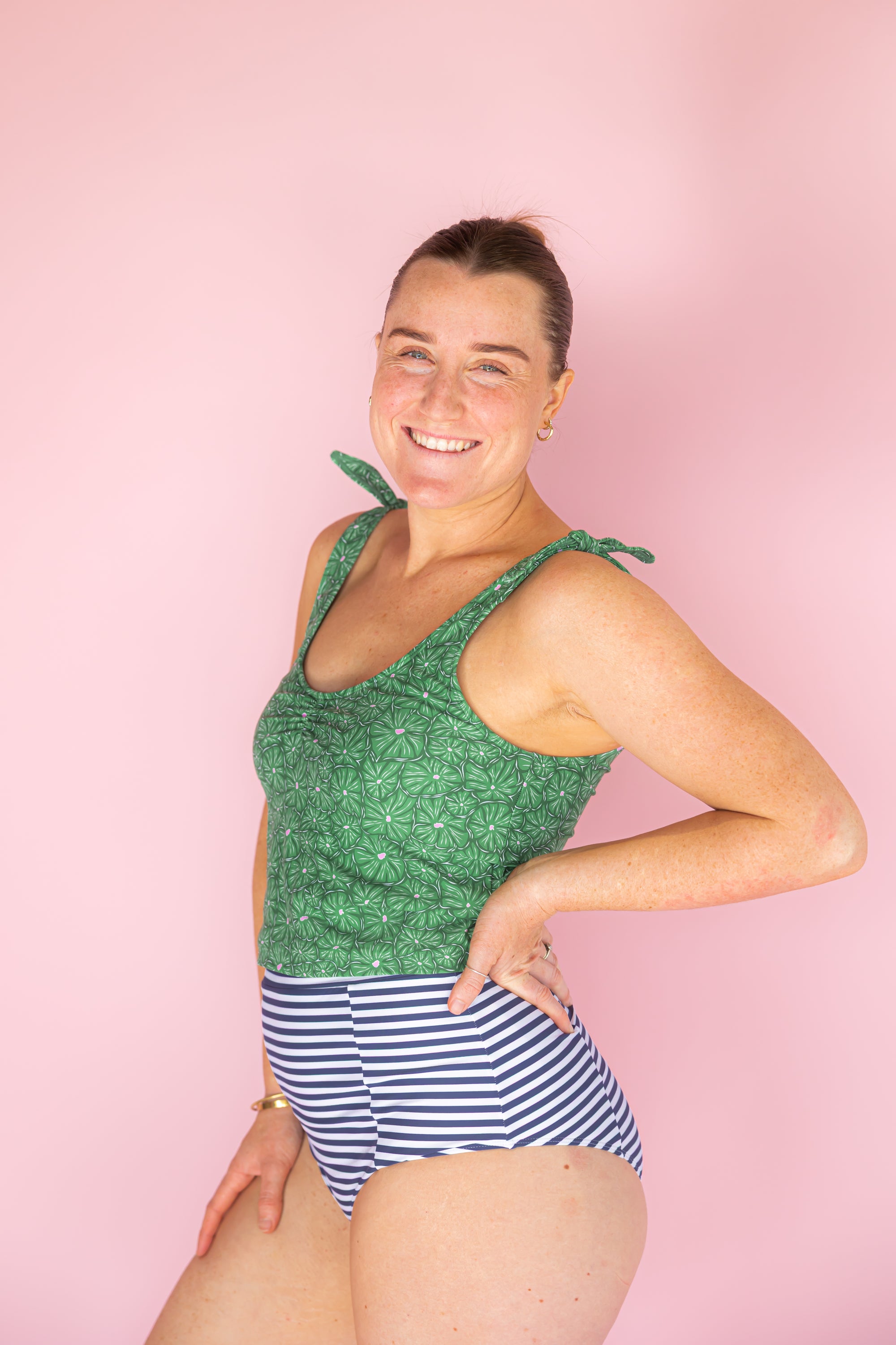 Shoulder Tie Top Swirlflower