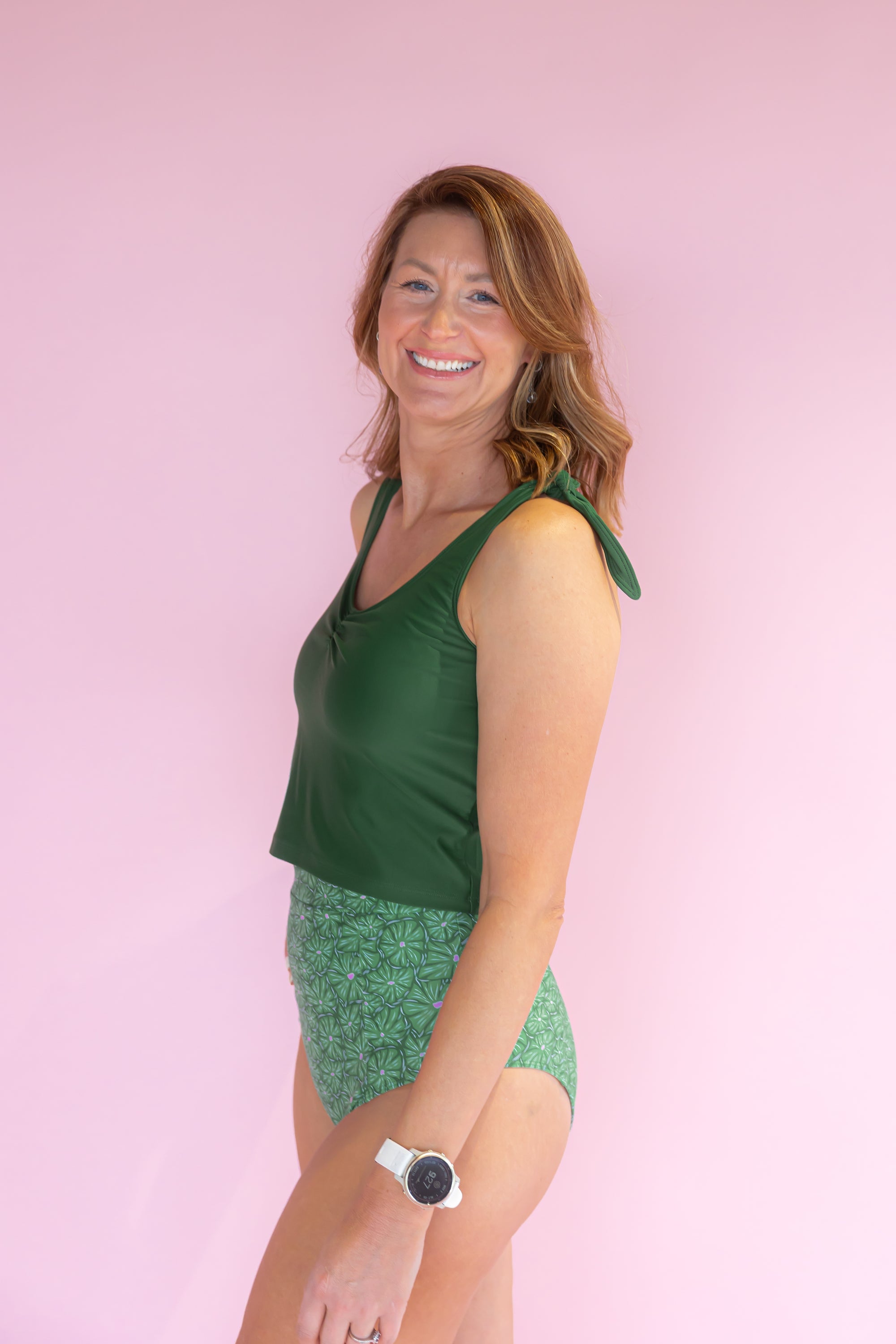 Shoulder Tie Top Forest