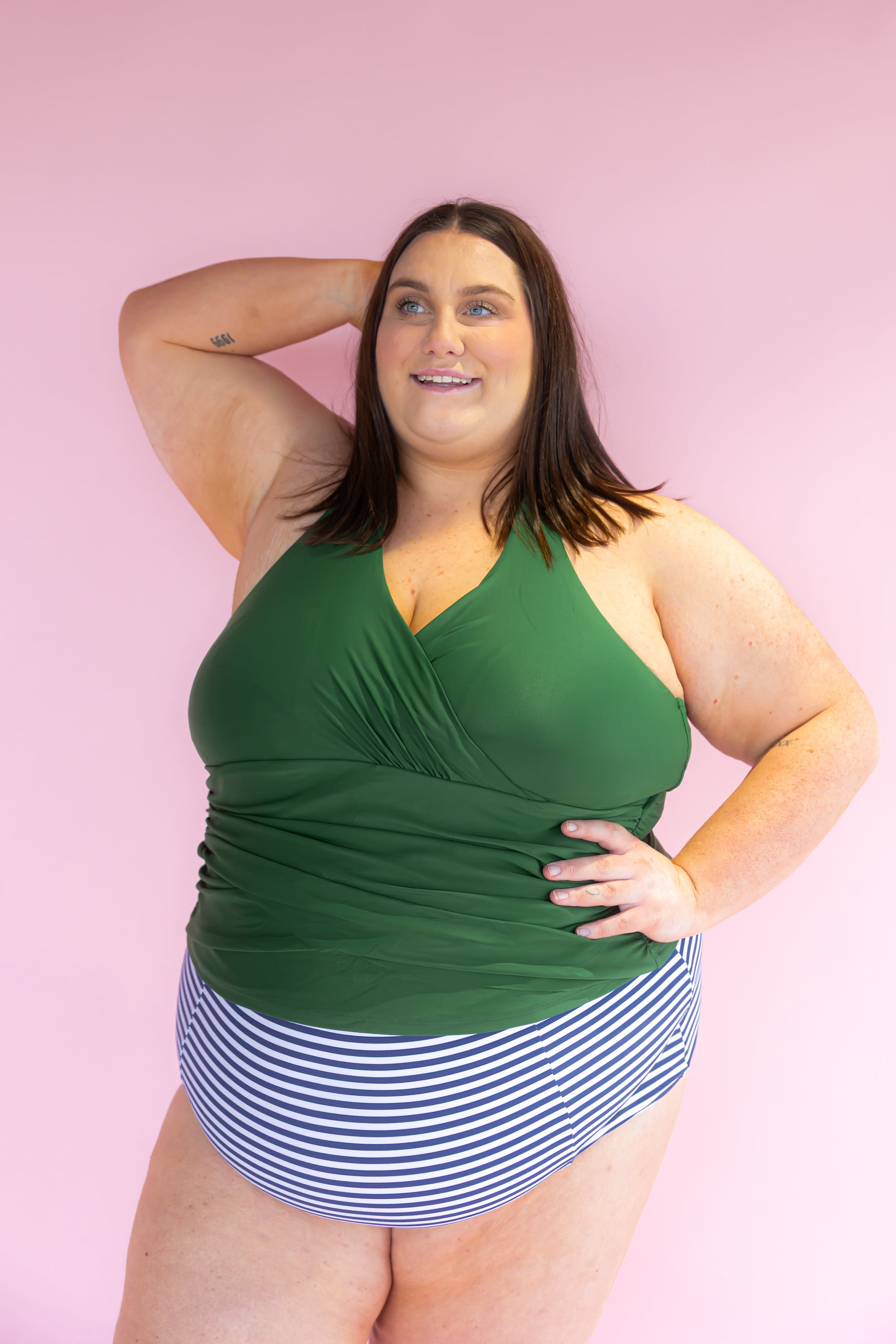 Criss-Cross Halter Top Forest