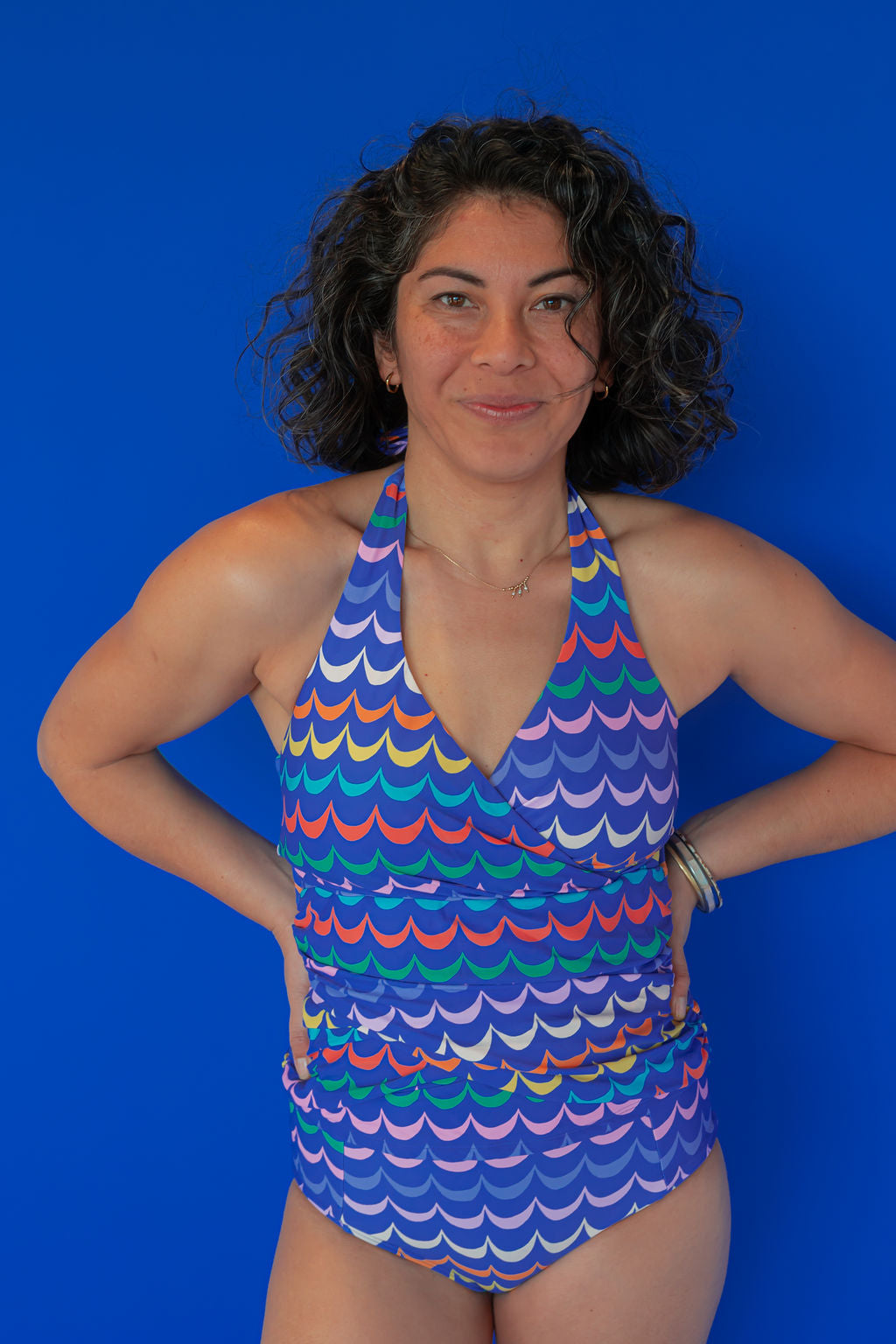 Criss-Cross Halter Top Tranquil Seas