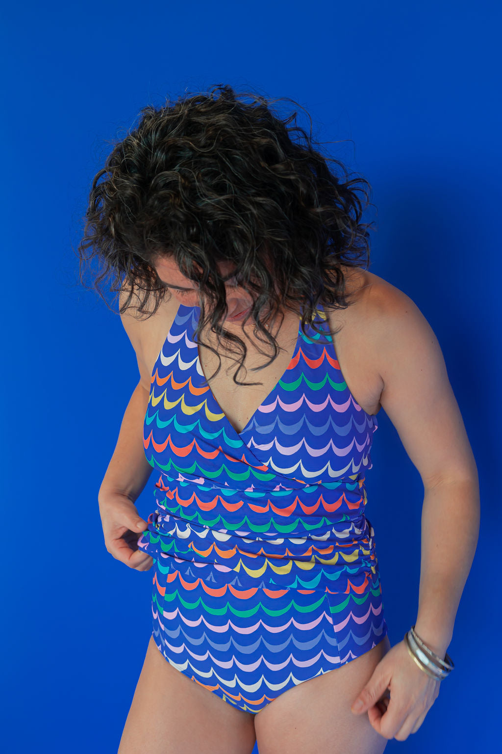 Criss-Cross Halter Top Tranquil Seas