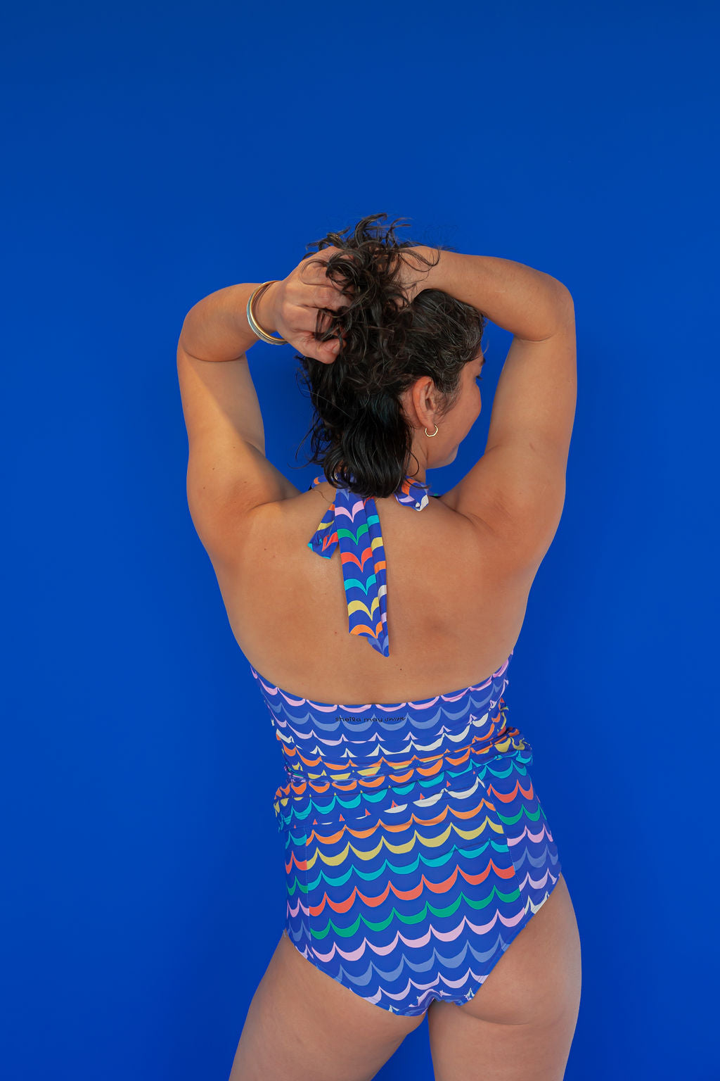 Criss-Cross Halter Top Tranquil Seas