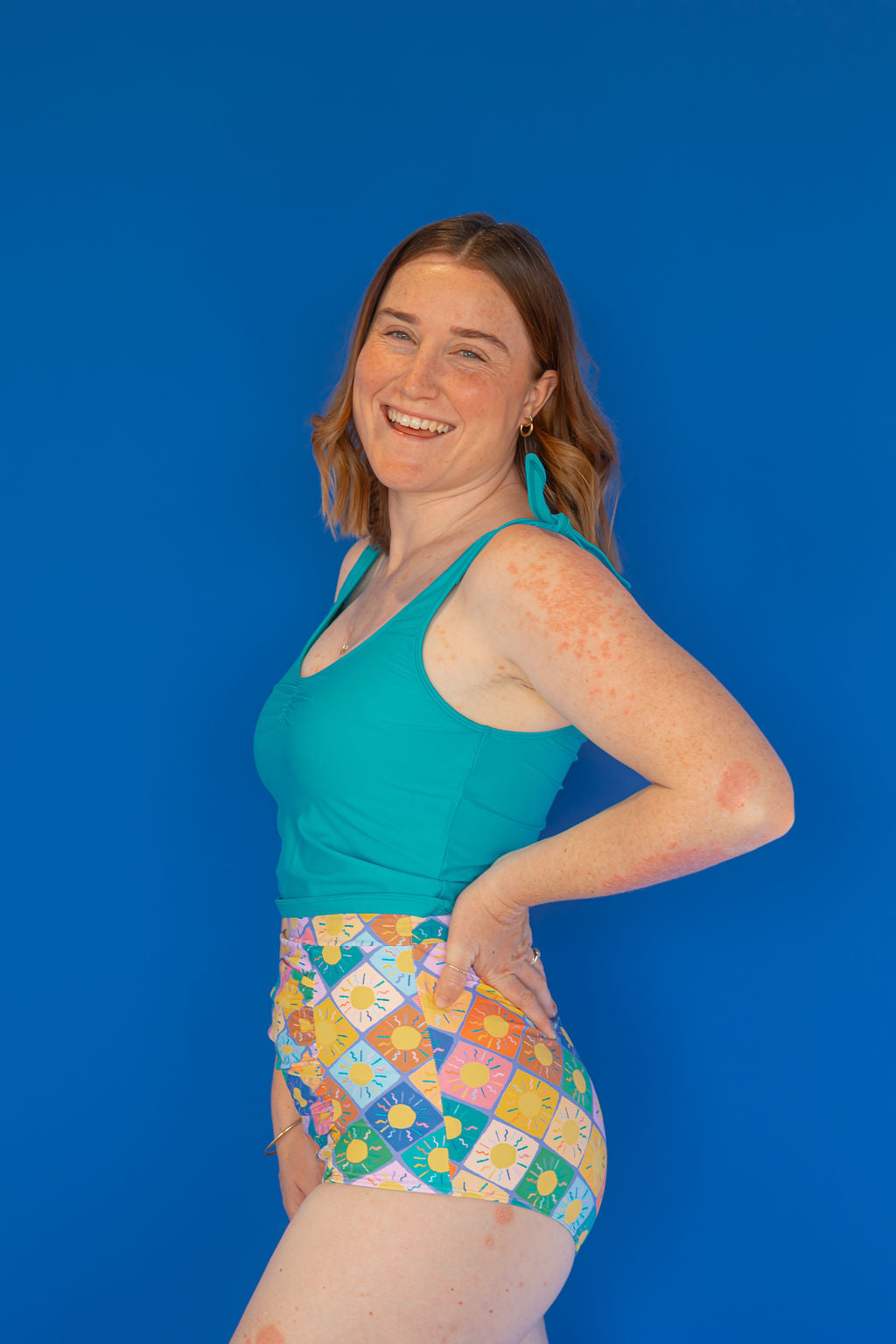 Ruched High Waisted Bottoms Here Comes The Sun