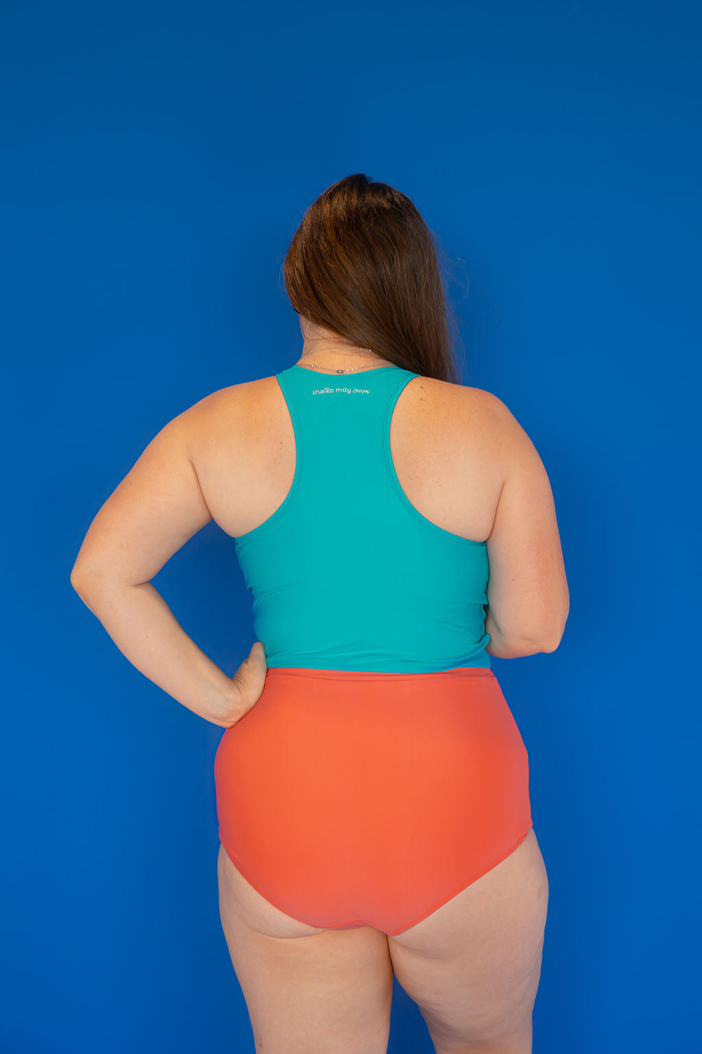 Ruched High Waisted Bottoms Coral