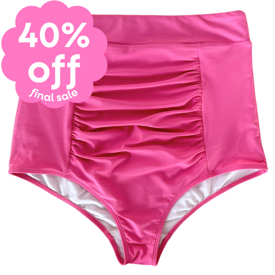 Last Pieces - Ruched High Waisted Bottoms Bubblegum