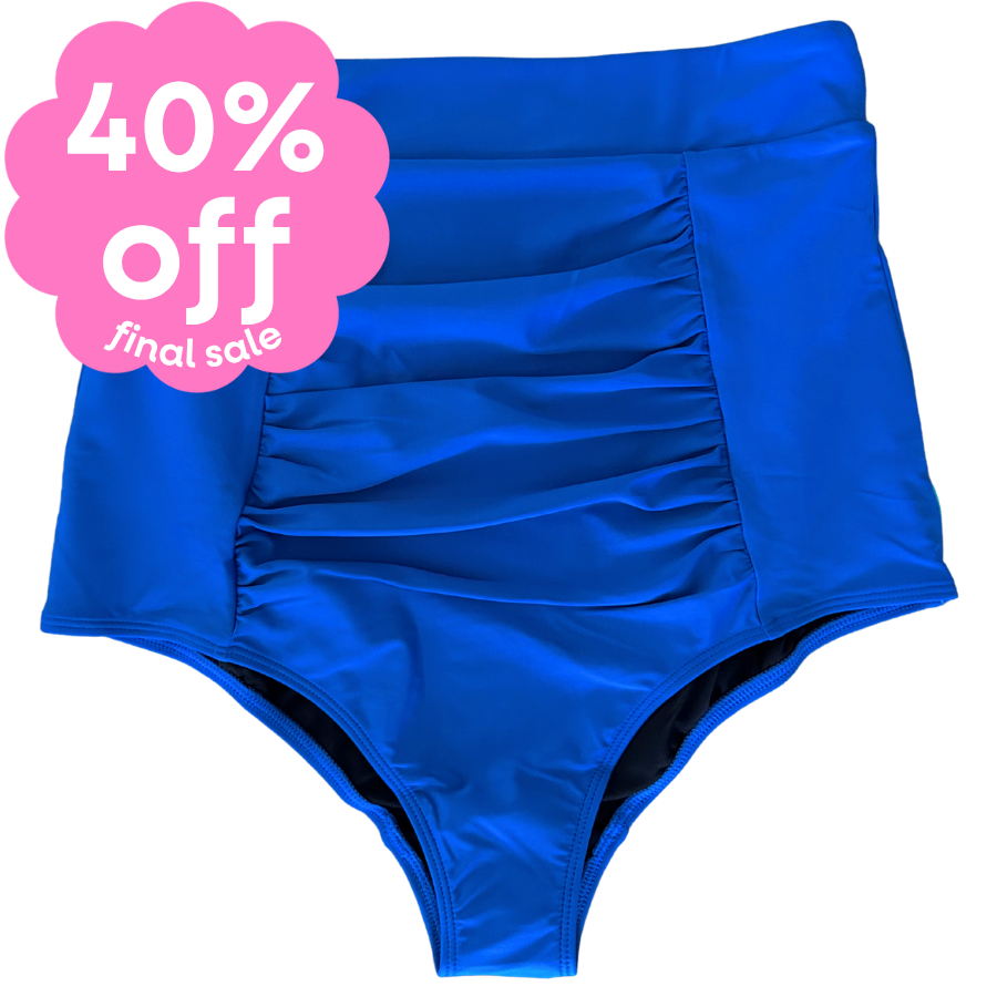 Last Pieces - Ruched High Waisted Bottoms Sapphire
